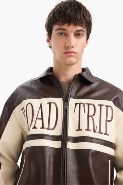 Oversize Fit Faux Leather Jacket