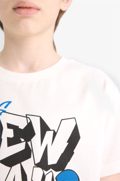 2'li Takım Baskılı Kısa Kollu Tişört Şort Erkek Çocuk