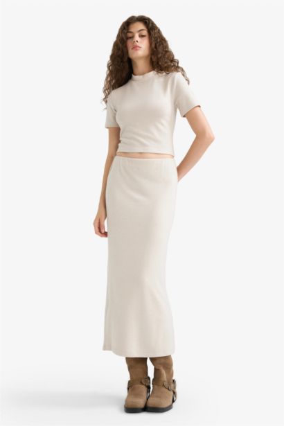 Pencil Skirt High Waist Maxi Knitted Skirt