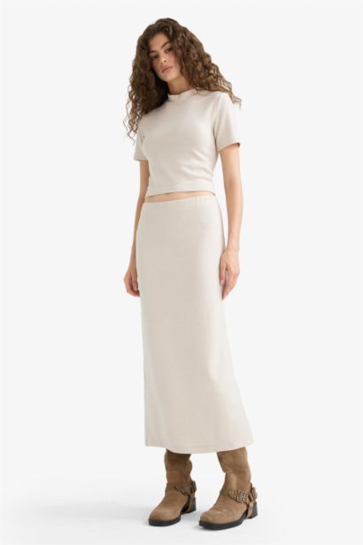 Pencil Skirt High Waist Maxi Knitted Skirt