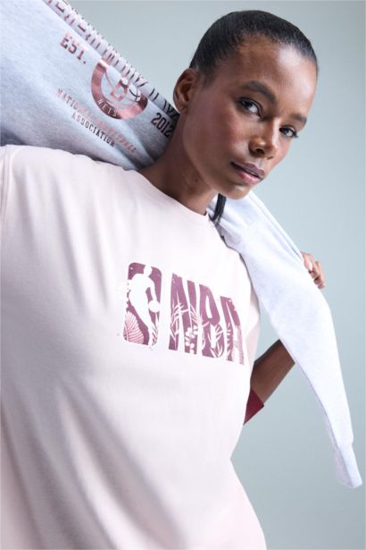 DeFactoFit NBA Wordmark Oversize Fit Sports T-Shirt