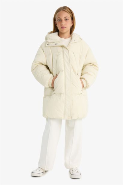 Girl Waterproof Hooded Puffer Jacket