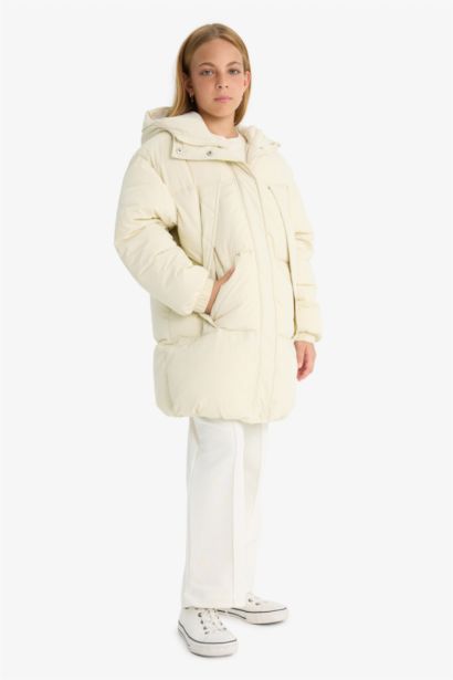 Girl Waterproof Hooded Puffer Jacket