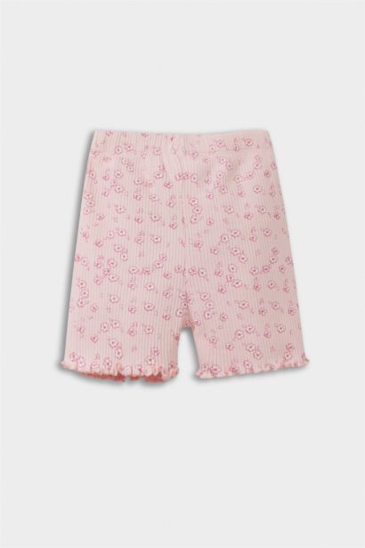 Baby Girl Biker Floral Corduroy Shorts