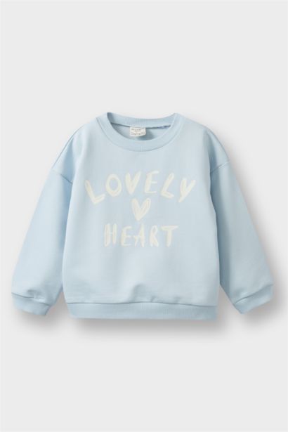 Baby Girl Crew Neck Printed Sweatshirt