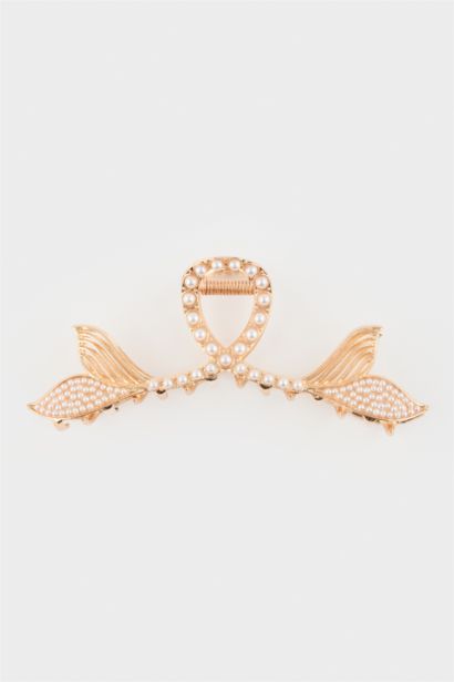 Woman Pearl Gold Hair Clips