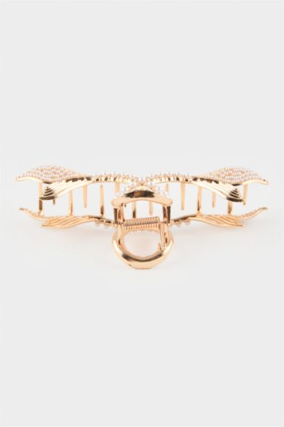 Woman Pearl Gold Hair Clips