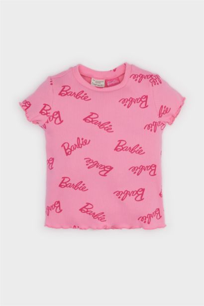 T-shirt imprimé Barbie à col rond pour bébé fille