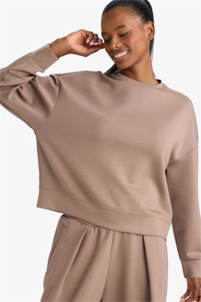 DeFactoFit Oversize Loose Fit Modal Sports Sweatshirt