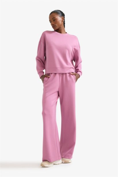 بنطرون بجامة رياضي برجل واسع ملمس ناعم من DeFactoFit