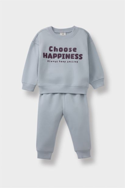 Baby Boy Printed Sweatshirt Sweatpants 2 Piece Set