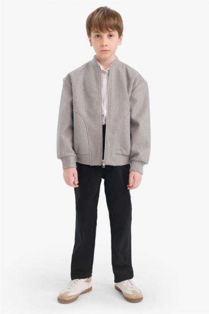 Kolej Yaka Fermuarlı Bomber Mont Erkek Çocuk
