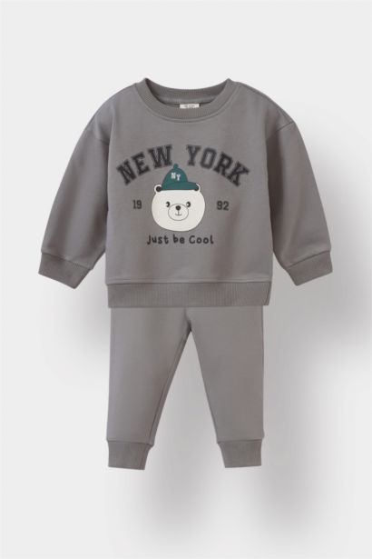 Baby Boy Printed Sweatshirt Sweatpants 2 Piece Set