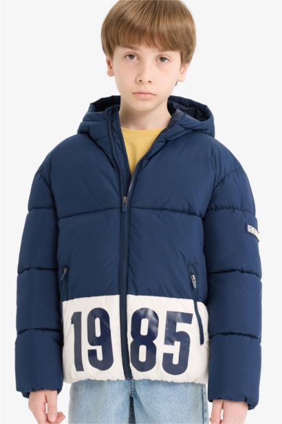 Boy Hooded with Zipper Water Repellent Puffer Jacket