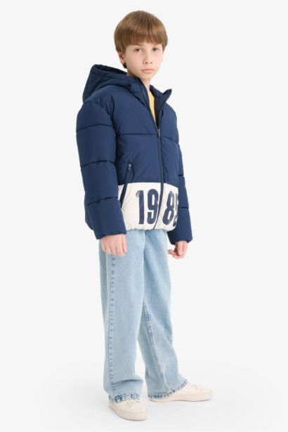 Boy Hooded with Zipper Water Repellent Puffer Jacket
