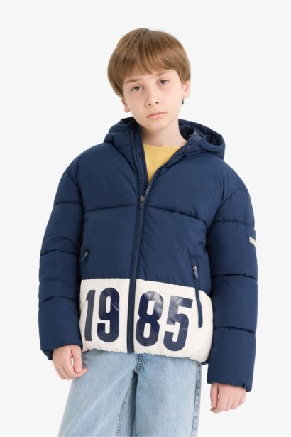 Boy Hooded with Zipper Water Repellent Puffer Jacket