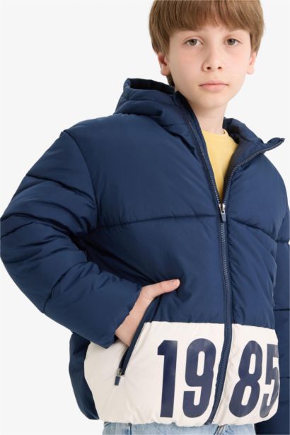 Boy Hooded with Zipper Water Repellent Puffer Jacket