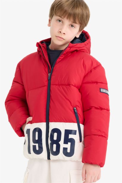 Boy Waterproof Hooded Zippered Puffer Jacket