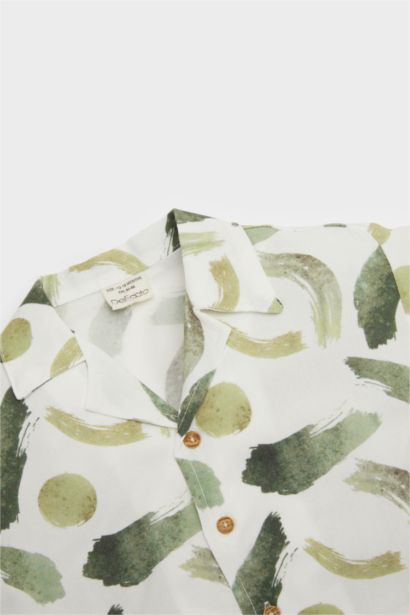 Baby Boy Patterned Shirt Shorts 2 Piece Set