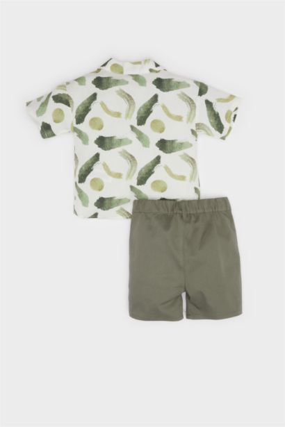 Baby Boy Patterned Shirt Shorts 2 Piece Set
