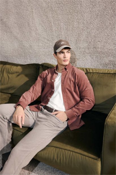 Regular Fit Polo Shirt Velvet Long Sleeve Shirt