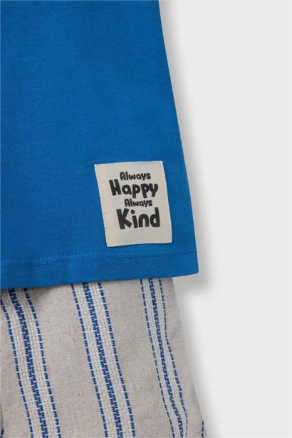 Ensemble T-shirt et Short rayé à taille élastique pour bébé garçon