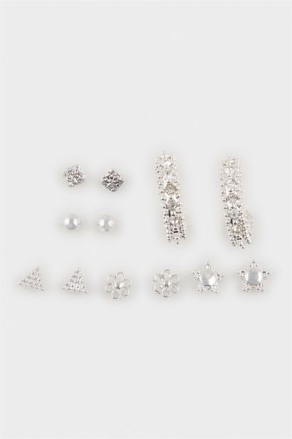 Woman 6 Piece Silver Earrings