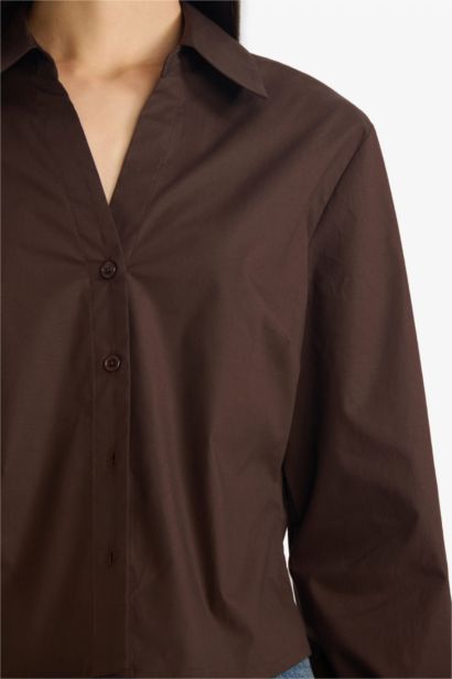 Slim Fit Shirt Collar Long Sleeve Shirt