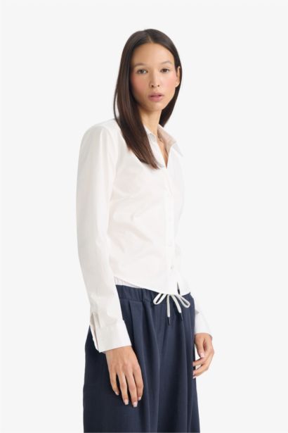 Slim Fit Shirt Collar Long Sleeve Shirt