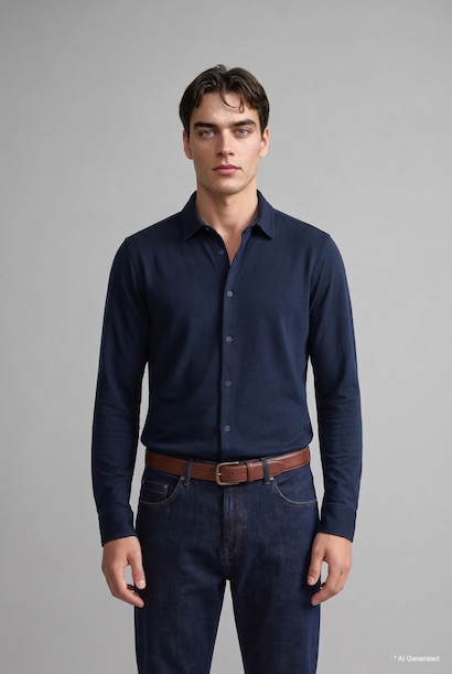 Slim Fit Polo Yaka Basic Gömlek