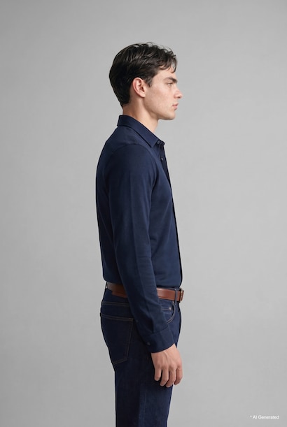 Slim Fit Polo Yaka Basic Gömlek