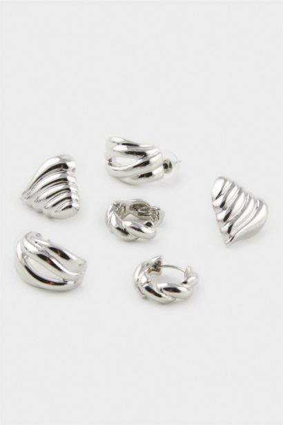 Woman 3 Piece Silver Earrings