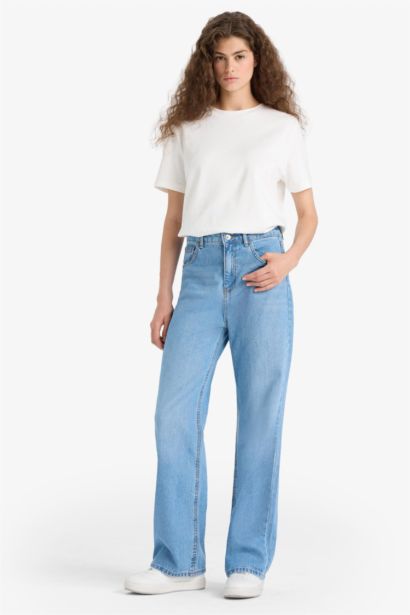 90's Wide Leg High Waist Long Jeans