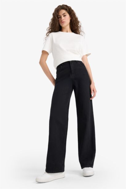 90's Wide Leg High Waist Long Jeans