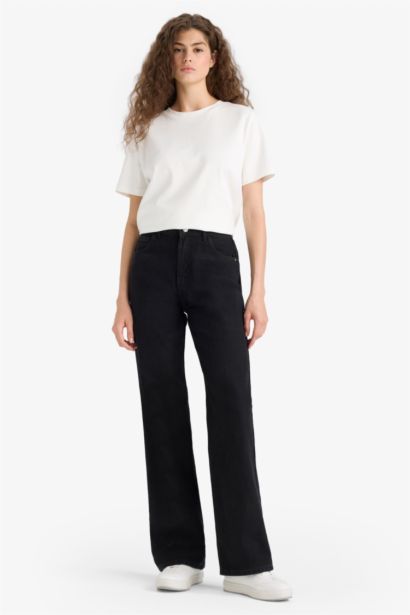 90's Wide Leg High Waist Long Jeans