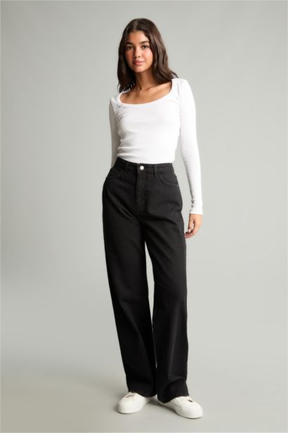 Wide Leg Yüksek Bel Jean Pantolon