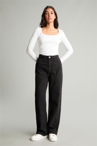Wide Leg Yüksek Bel Jean Pantolon
