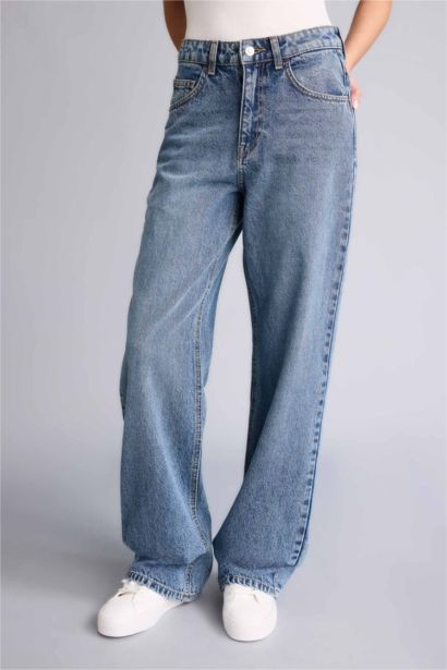Regular Hem Denim Trousers