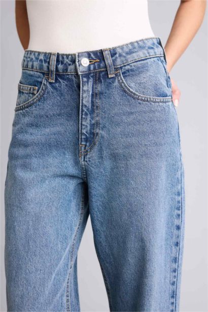Regular Hem Denim Trousers