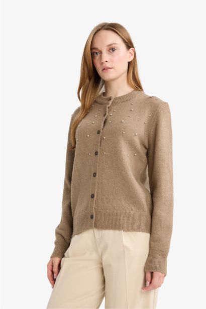 Regular Fit Crew Neck Knitwear Cardigan