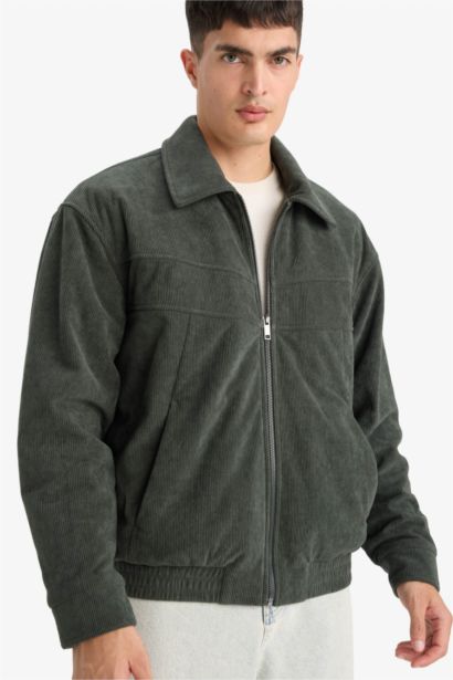 Oversize Fit Velvet Puffer Jacket