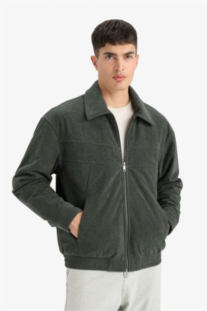 Oversize Fit Velvet Puffer Jacket