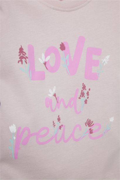 Baby Girl Crew Neck Printed Long Sleeve T-Shirt