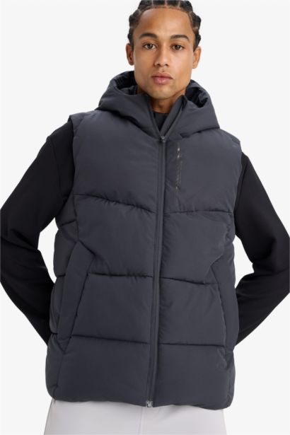 DeFactoFit Regular Fit Hooded Zippered Waterproof Puffer Vest