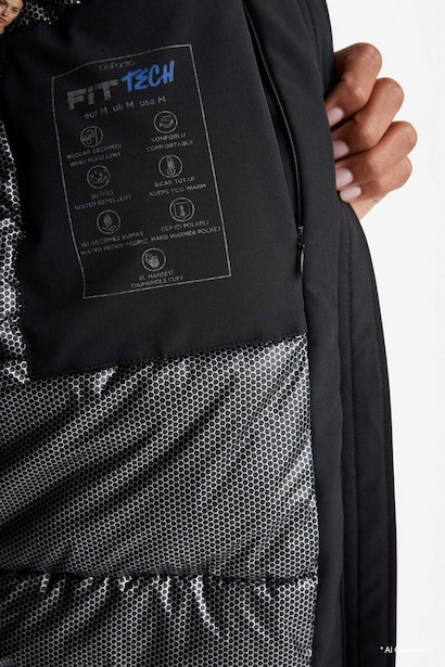 Regular Fit Hooded Zip-Up Fleece Lined Waterproof Jacket
