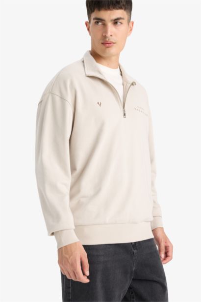 Boxy Fit Vikings Valhalla Printed Long Sleeve Sweatshirt