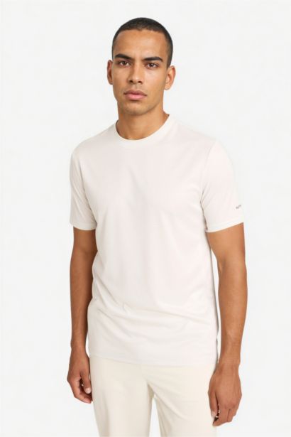 Slim Fit Crew Neck Printed Sports T-Shirt