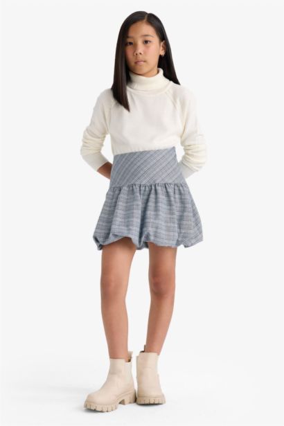 Girl Patterned Balloon Skirt