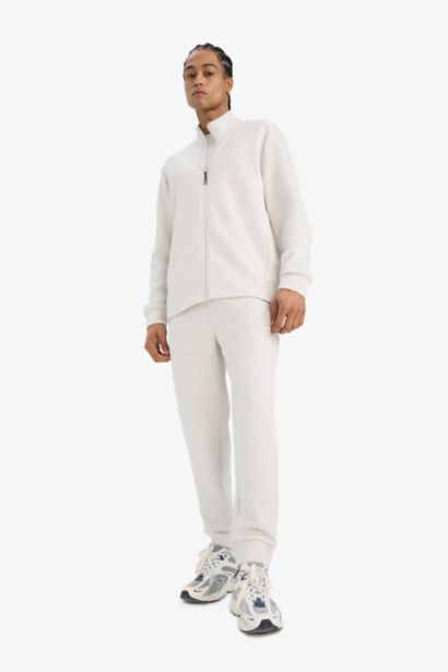 Standard Fit Scuba Fabric Zip-Up Sweatshirt