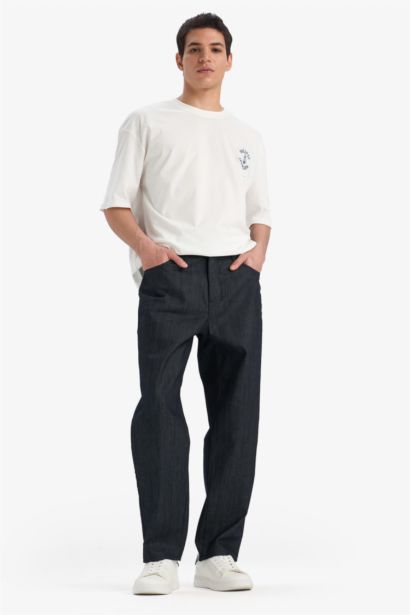 بنطرون جينز قصة مستقيمة وايد ليج